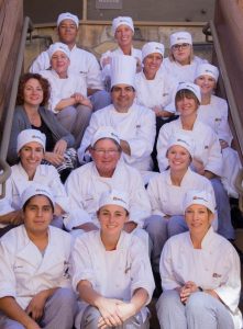 Park City Culinary Institute Students sitting in stairs