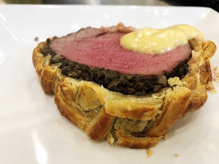 Beef Wellington prepared by Park City Culinary Institute students.