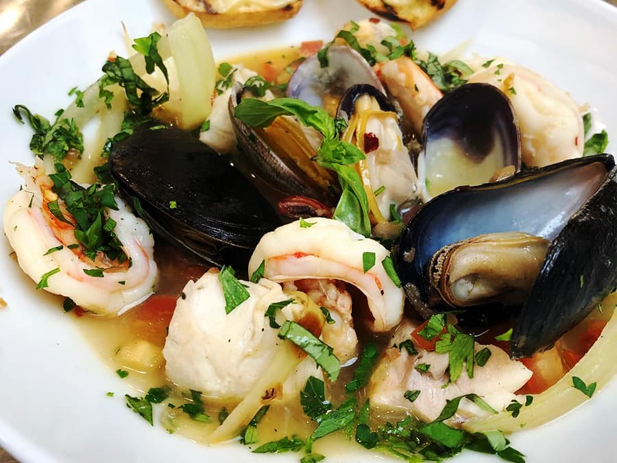 Shrimp, scallops, and mussels prepared by Park City Culinary Institute students.