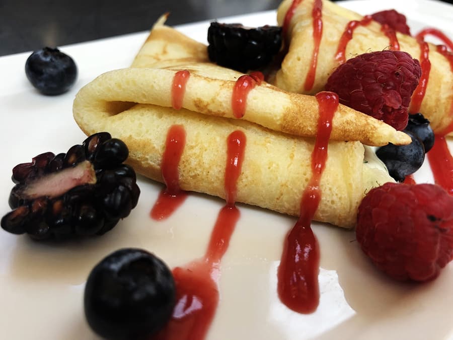 Berry crepes prepared by Park City Culinary Institute students.
