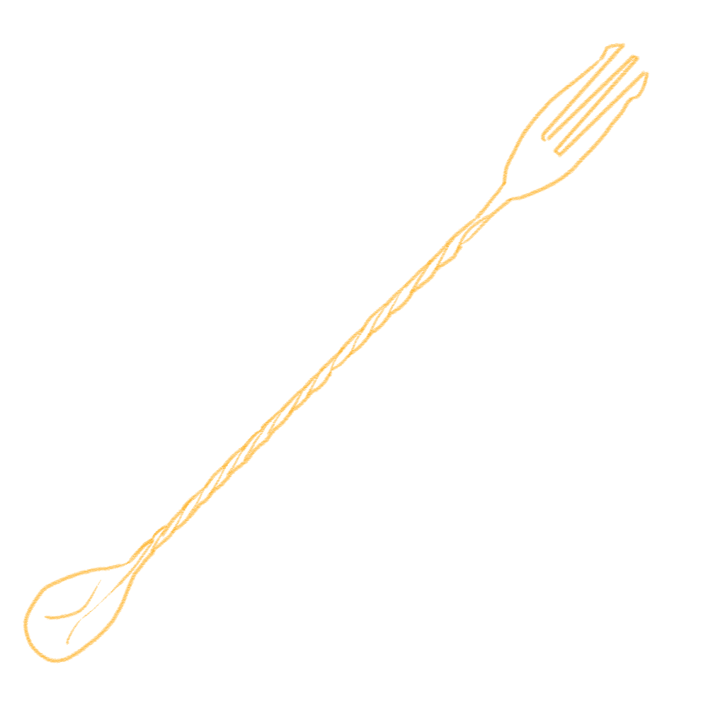 Drawing of a bar spoon