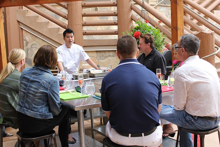 Park City Culinary Institute hosting a sushi team-building event.